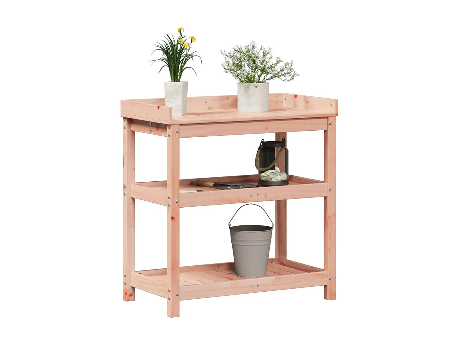 Table de rempotage avec étagères bois massif de douglas