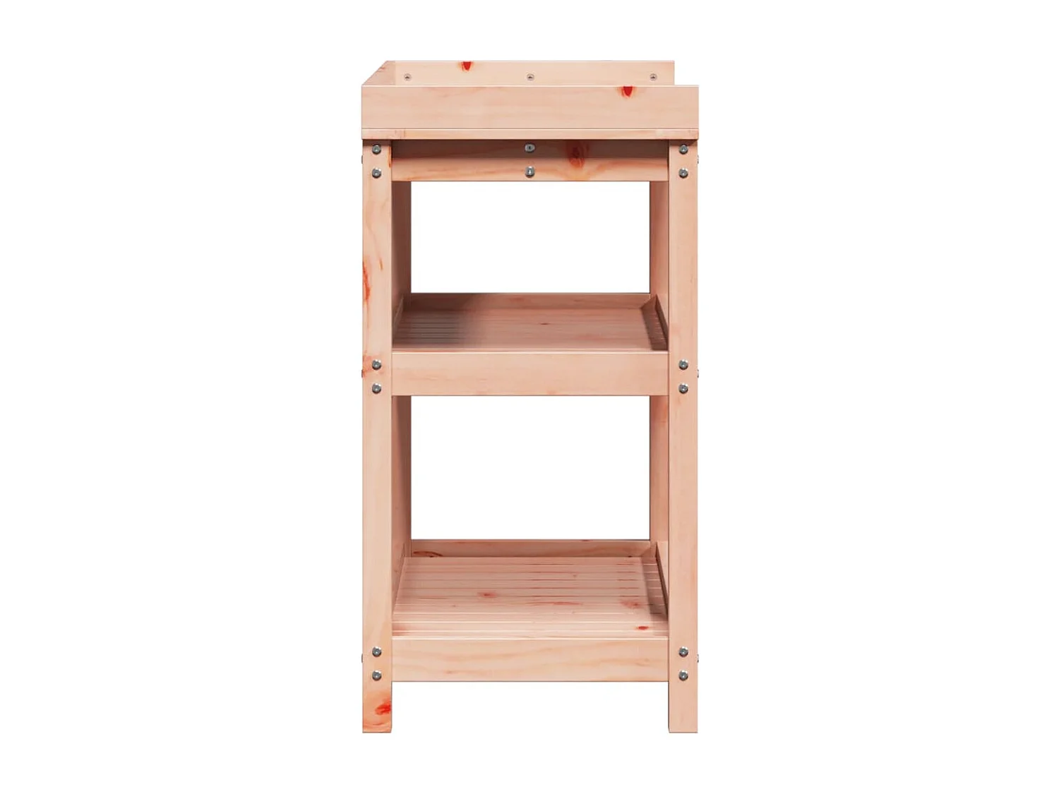 Table de rempotage avec étagères bois massif de douglas
