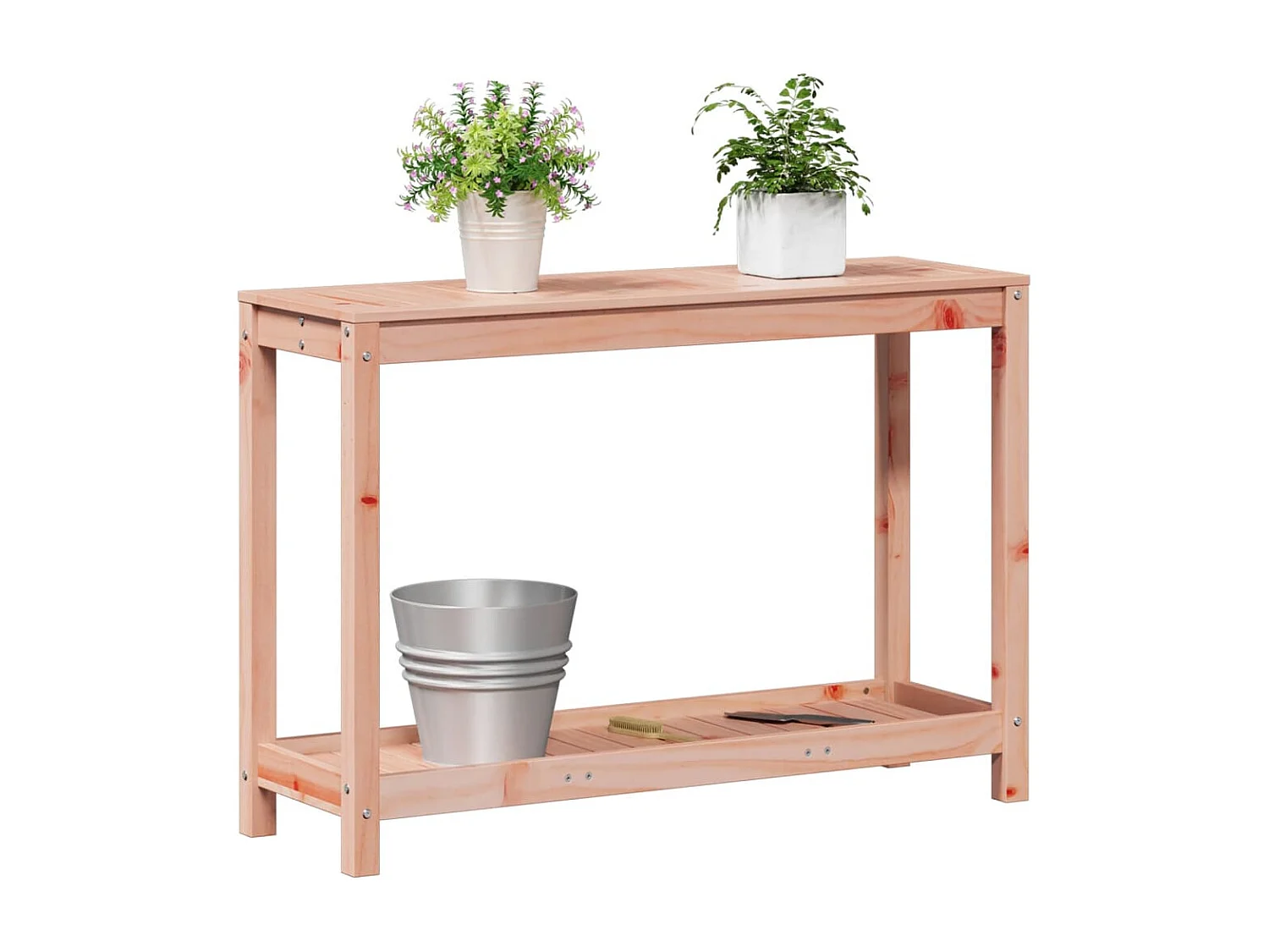 Mesa para macetas y estante 108x35x75 cm madera maciza de abeto Douglas