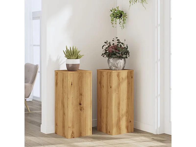 Supports pour plantes 2 pcs chêne artisanal bois d'ingénierie