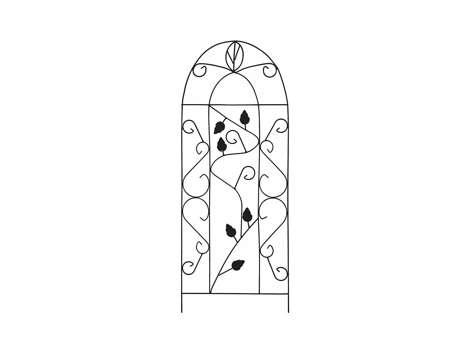 Stützen für Kletterpflanzen 3 Stück Schwarz 40x100 cm Eisen