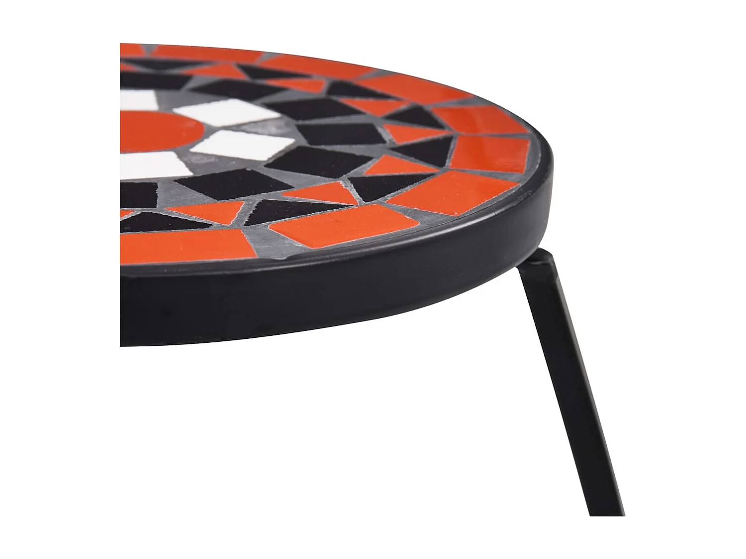 Tavolini Mosaico 3 pz Terracotta e Ceramica bianca