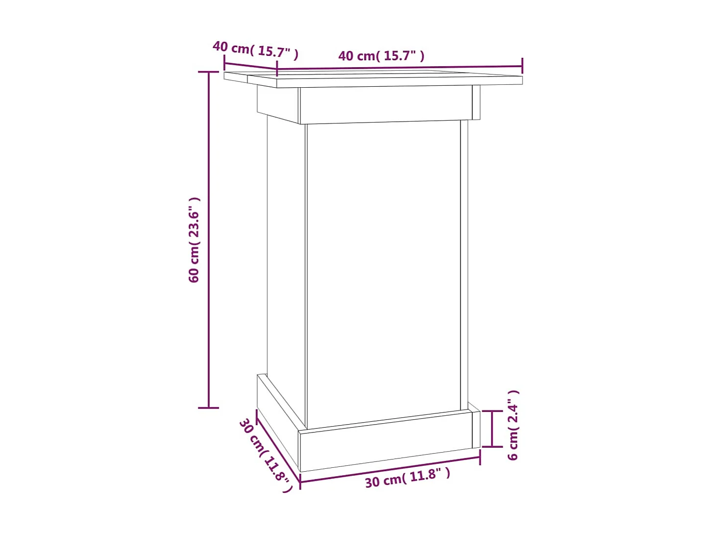Puesto de flores Blanco 40x40x60 cm Madera maciza de pino