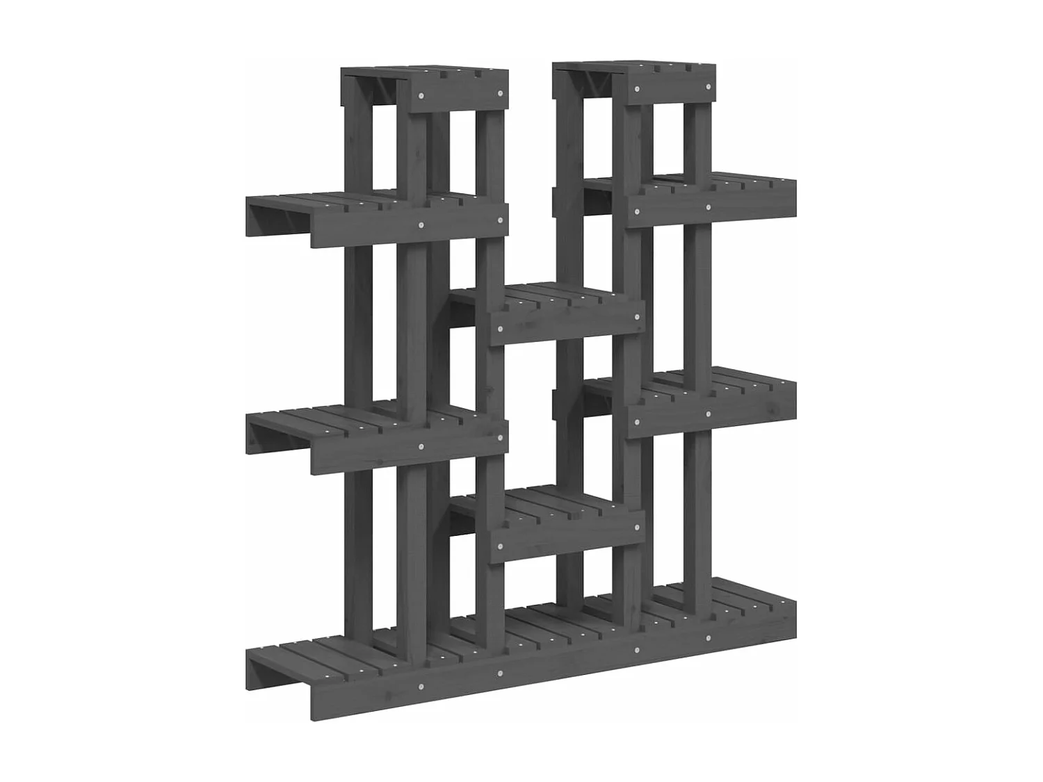 Pflanzenständer Grau 104,5 x 25 x 109,5 cm Massives Kiefernholz