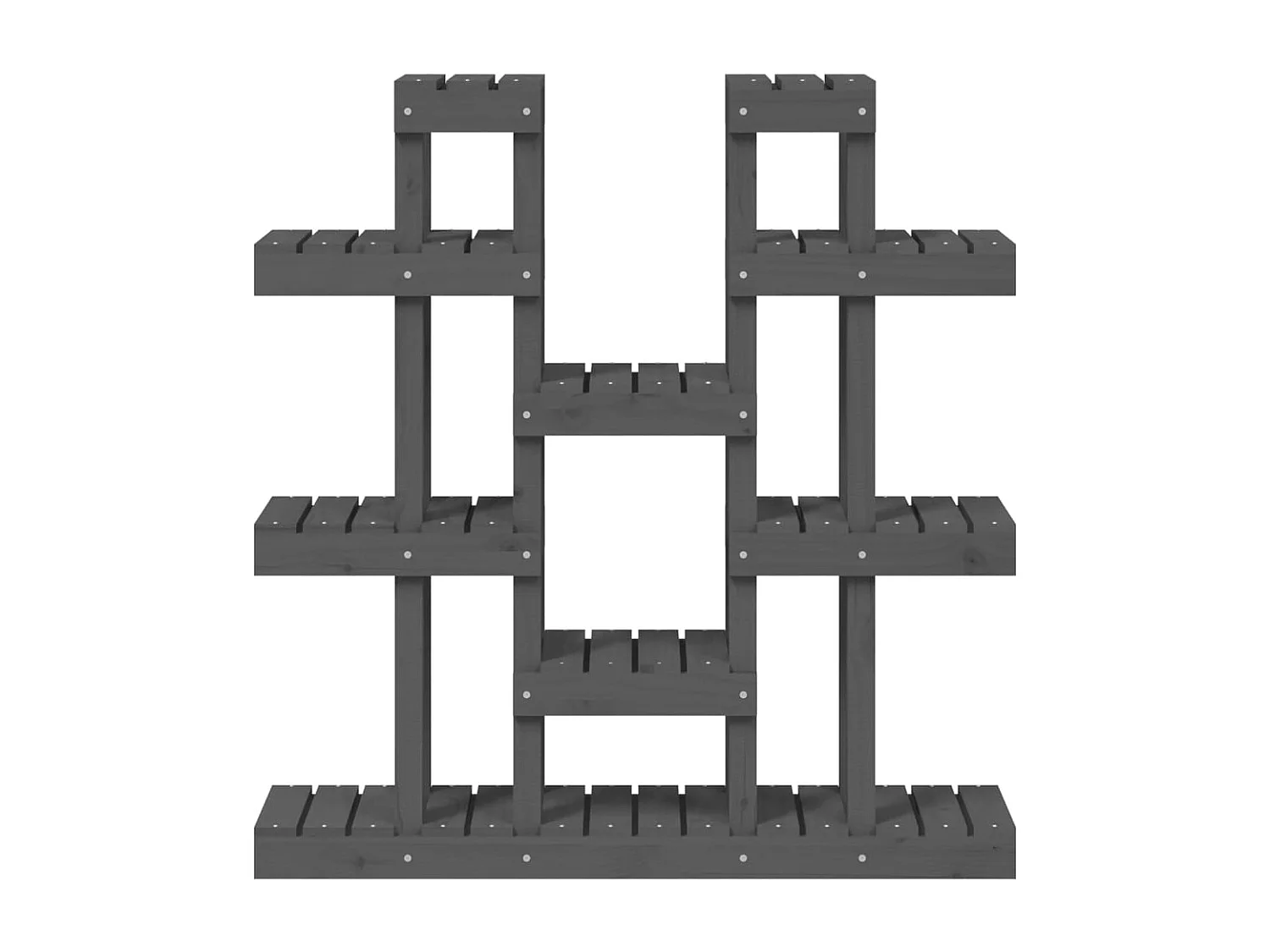 Pflanzenständer Grau 104,5 x 25 x 109,5 cm Massives Kiefernholz