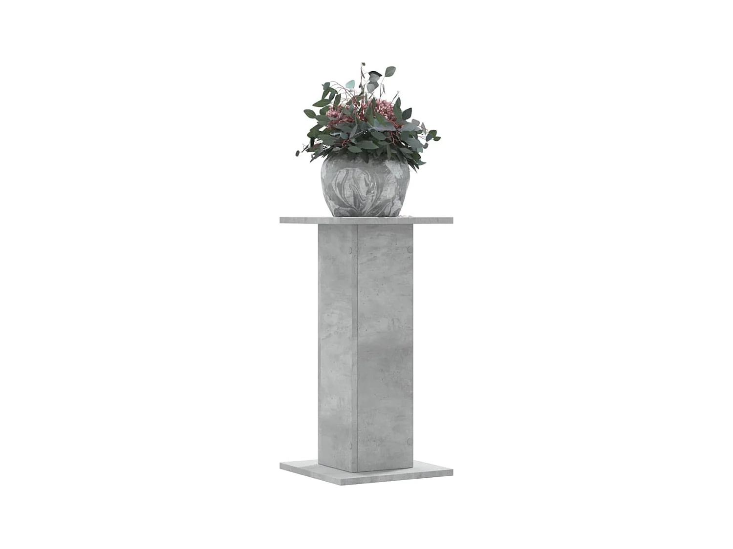 Supports pour plantes 2 pcs gris béton bois d'ingénierie