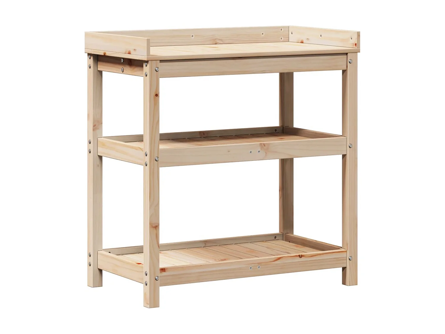 Tavolo e ripiani 82,5x45x86,5 cm in legno massello di pino