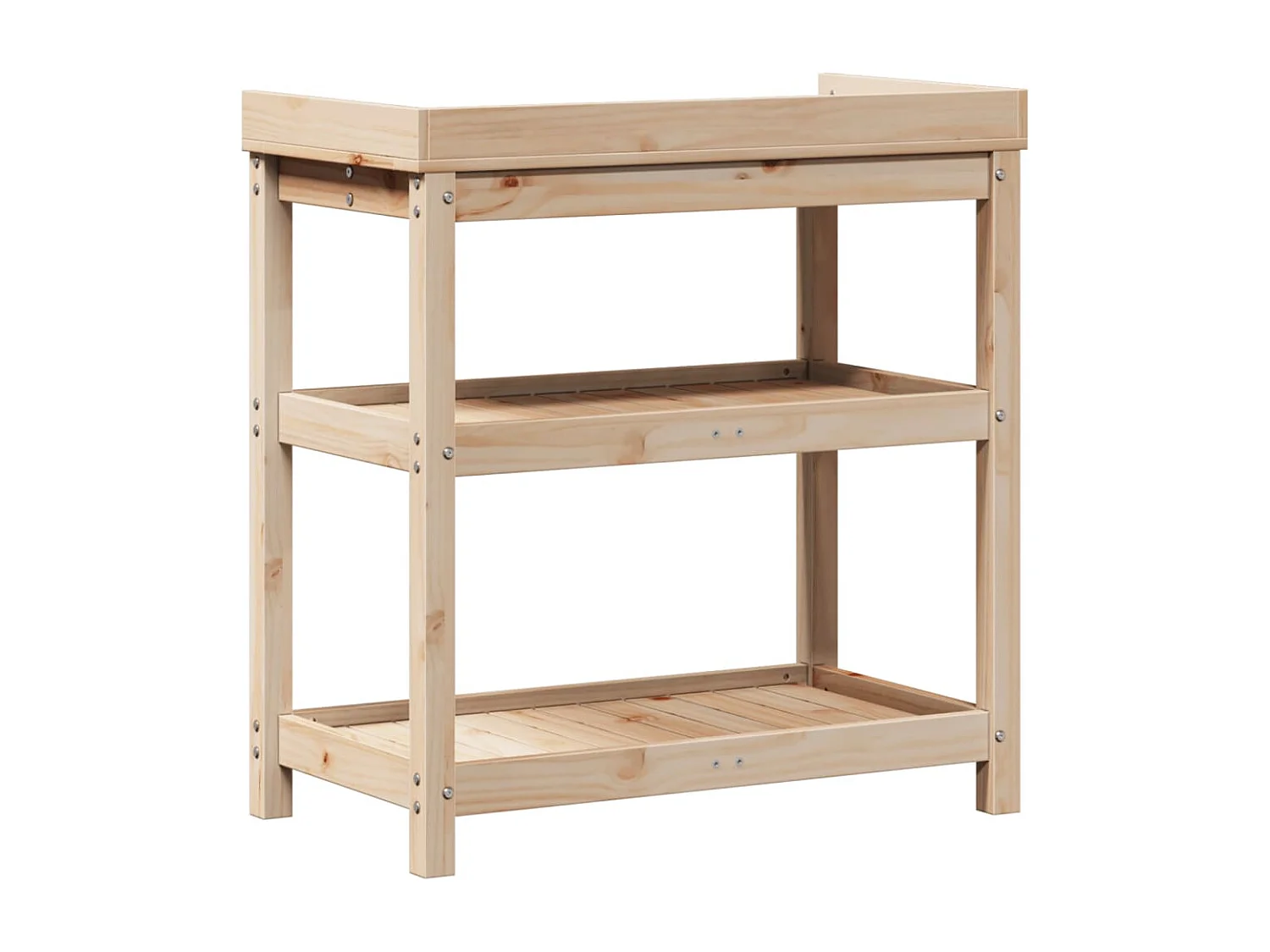 Tavolo e ripiani 82,5x45x86,5 cm in legno massello di pino