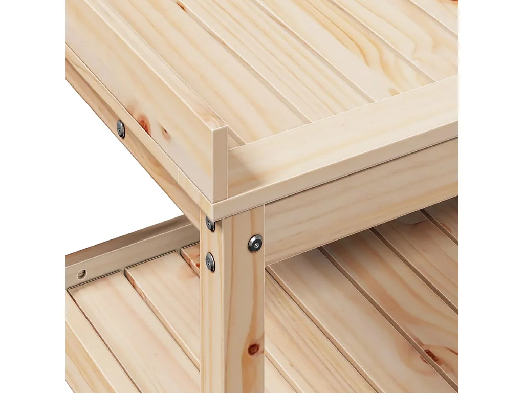 Tavolo e ripiani 82,5x45x86,5 cm in legno massello di pino