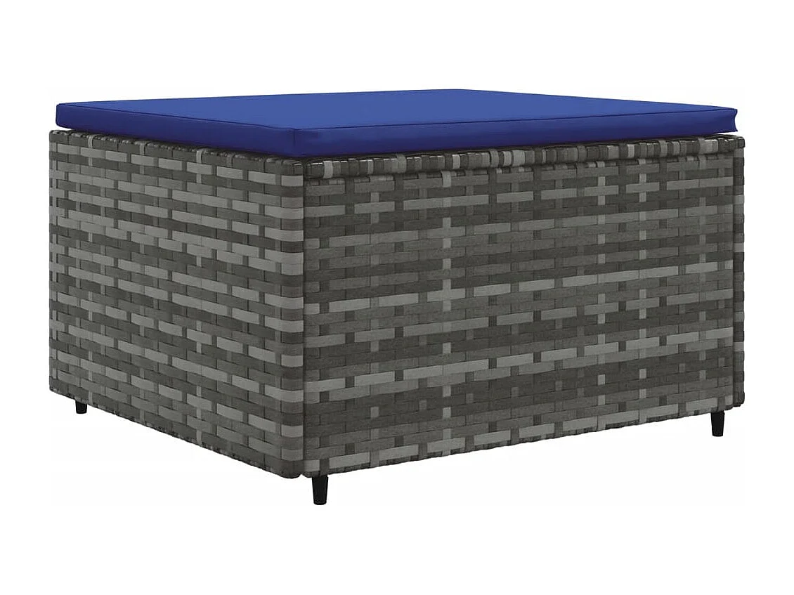 Set Divani da Giardino 7 pz con Cuscini in Polyrattan Grigio