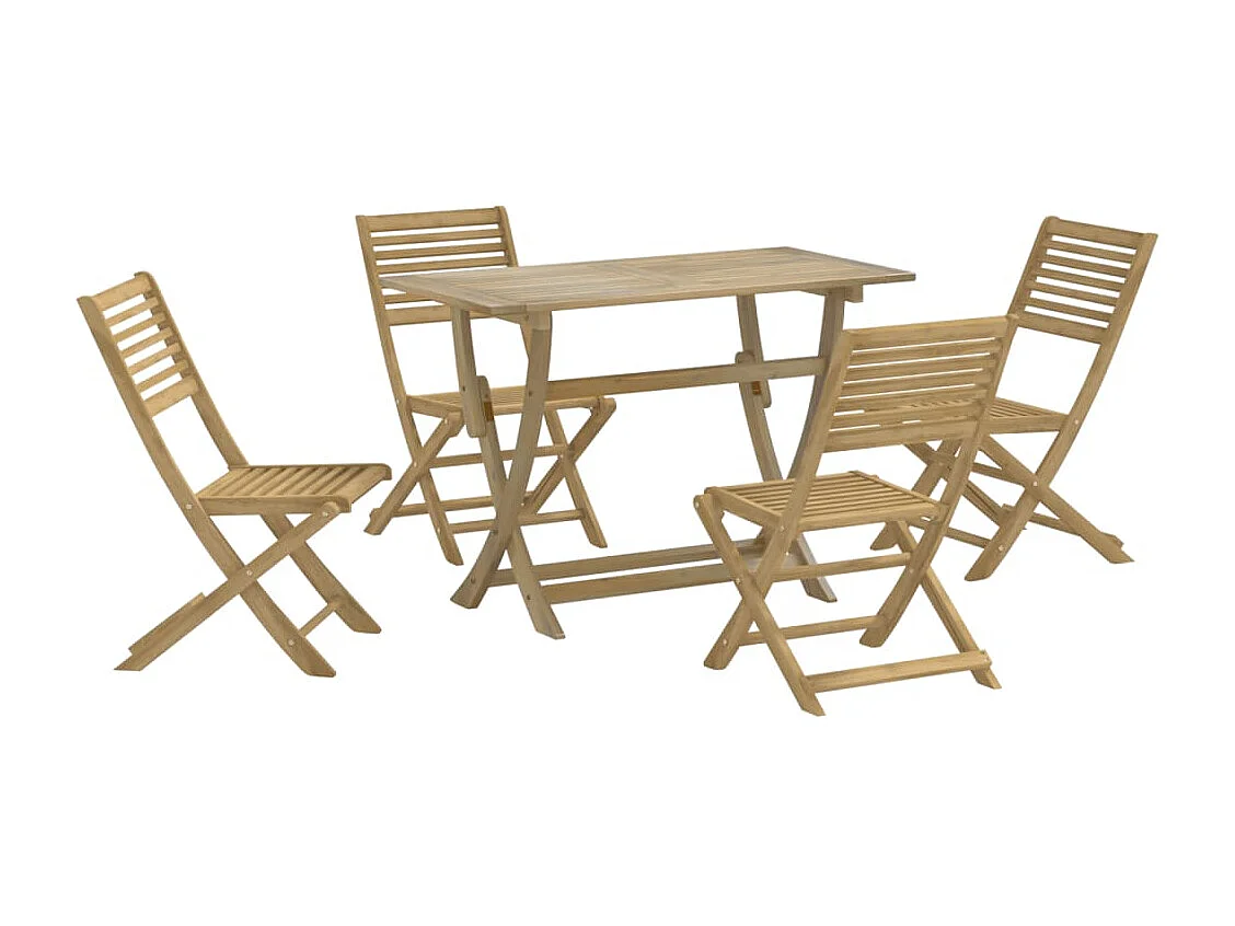 Conjunto de jantar p/ jardim 5 pcs madeira de acácia maciça