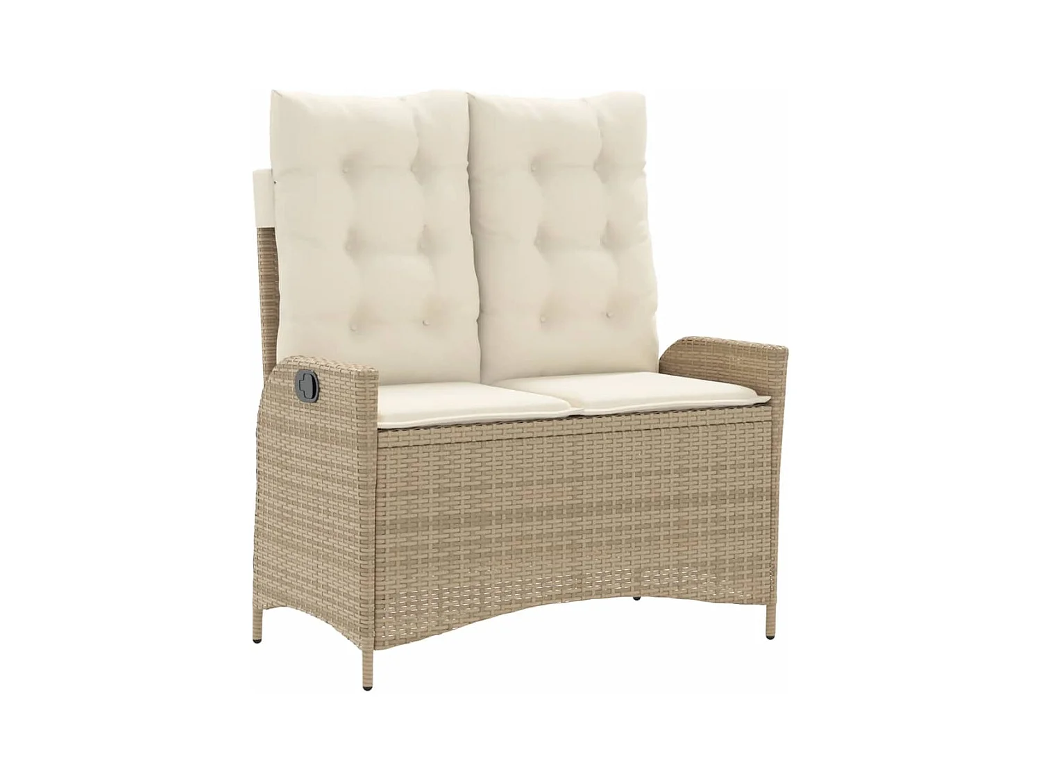 2-delige Tuinset met kussens poly rattan beige