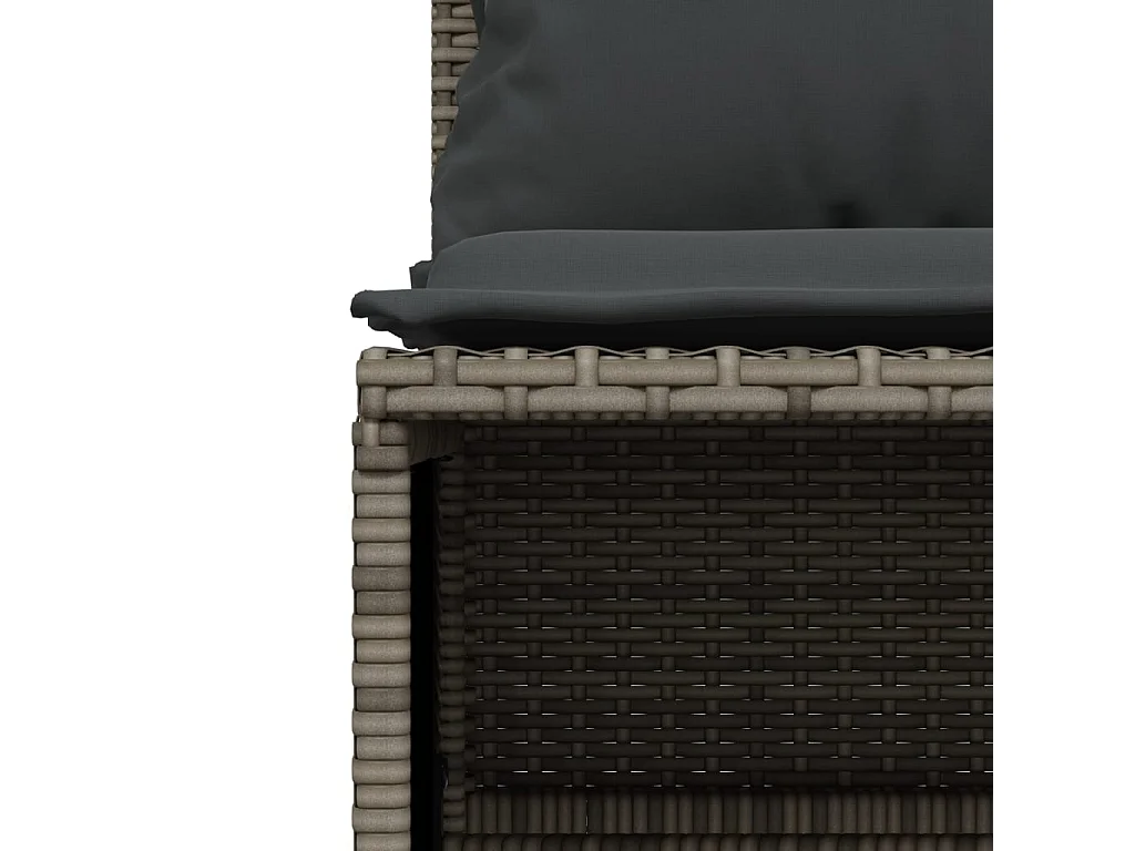 Set Divano da Giardino 5 pz con Cuscini Grigio in Polyrattan