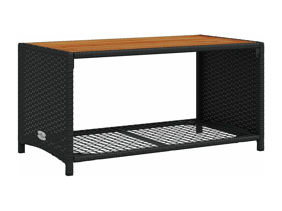 Salon de jardin 4 pcs avec coussins noir résine tressée