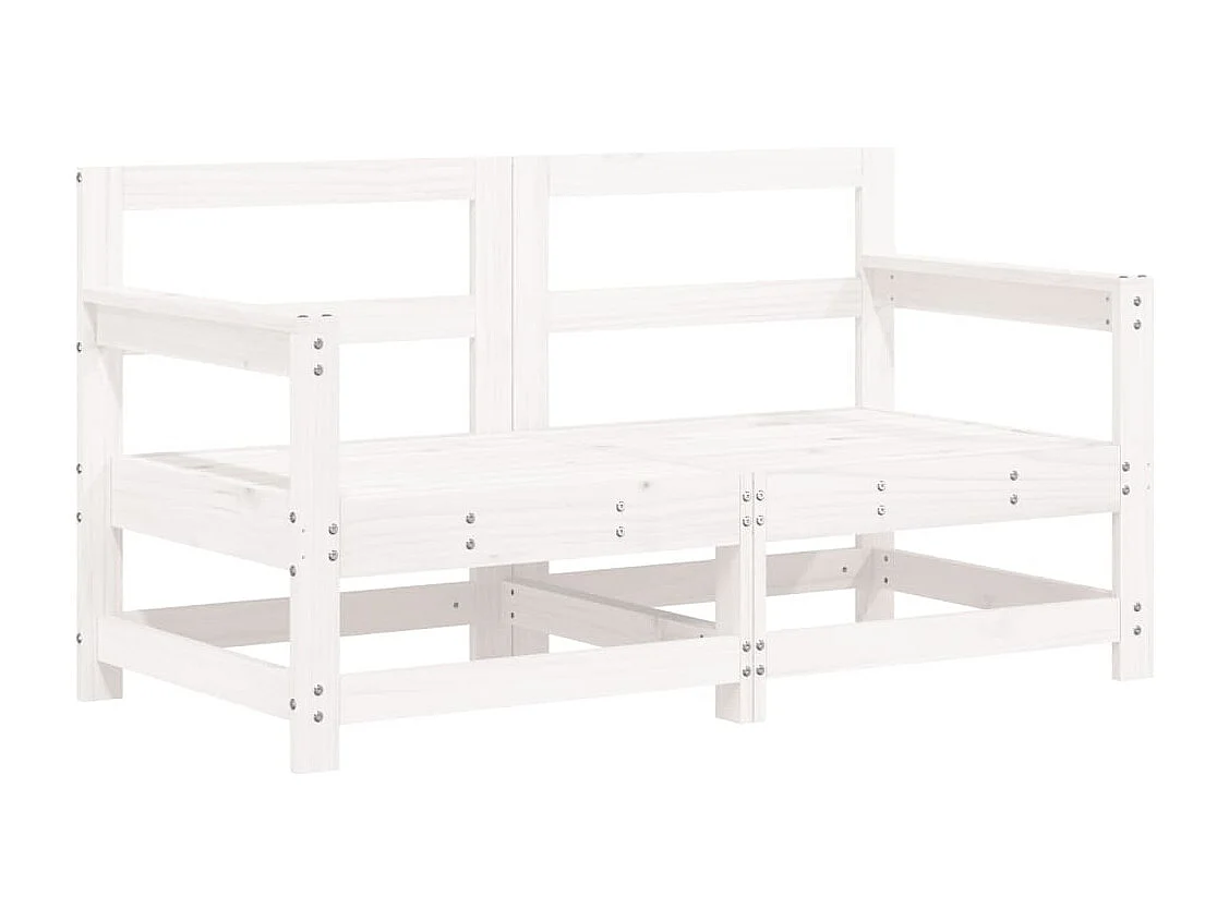 7 pcs conjunto lounge de jardim pinho maciço branco