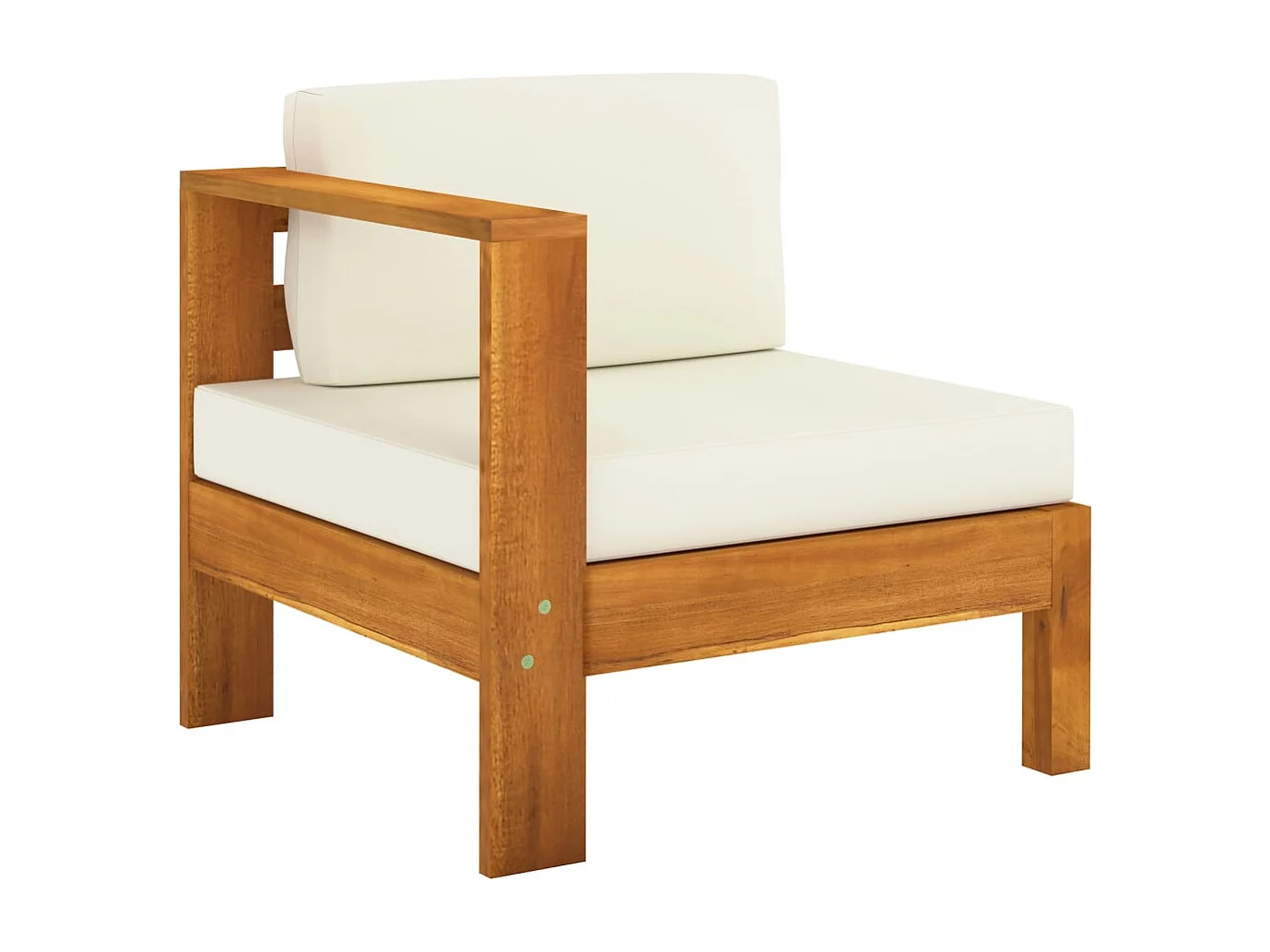 Set Divani Giardino 9 pz Cuscini Bianco Crema in Legno d'Acacia