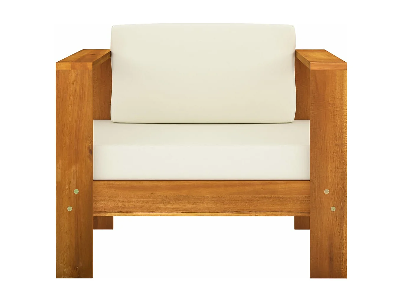 Set Divani Giardino 9 pz Cuscini Bianco Crema in Legno d'Acacia