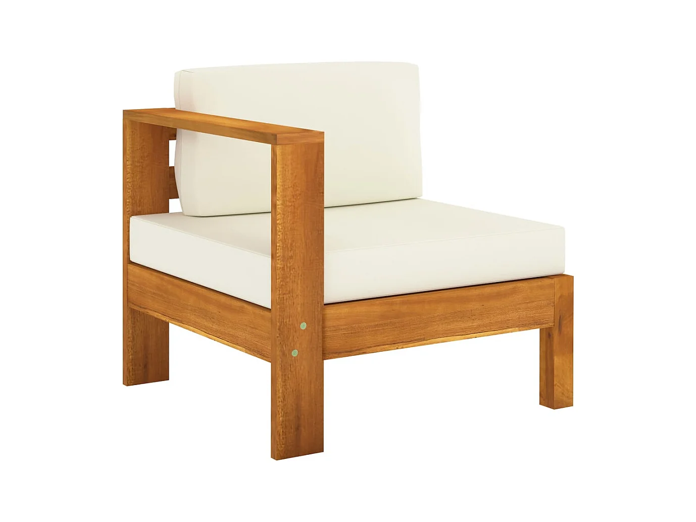 Salon de jardin 9 pcs avec coussins blanc crème Bois d'acacia