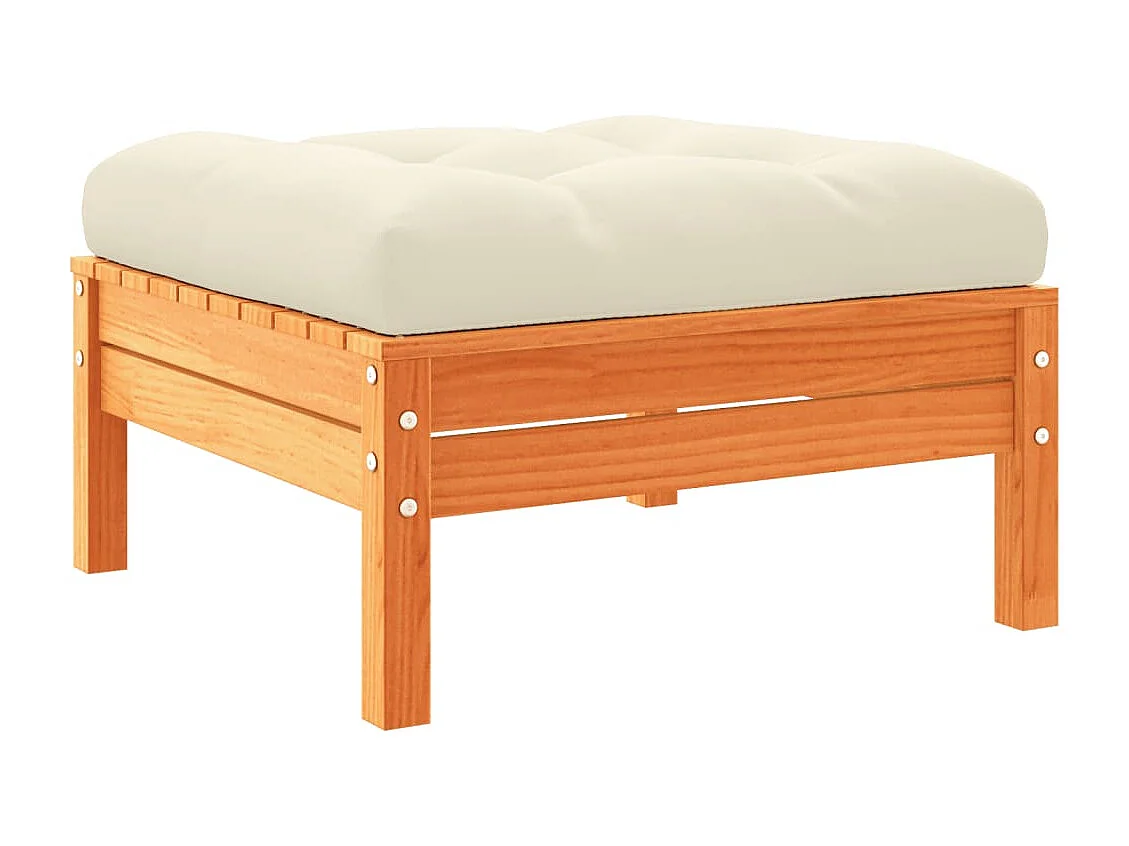 Set Divani Giardino 7 pz con Cuscini Marrone Cera Massello Pino