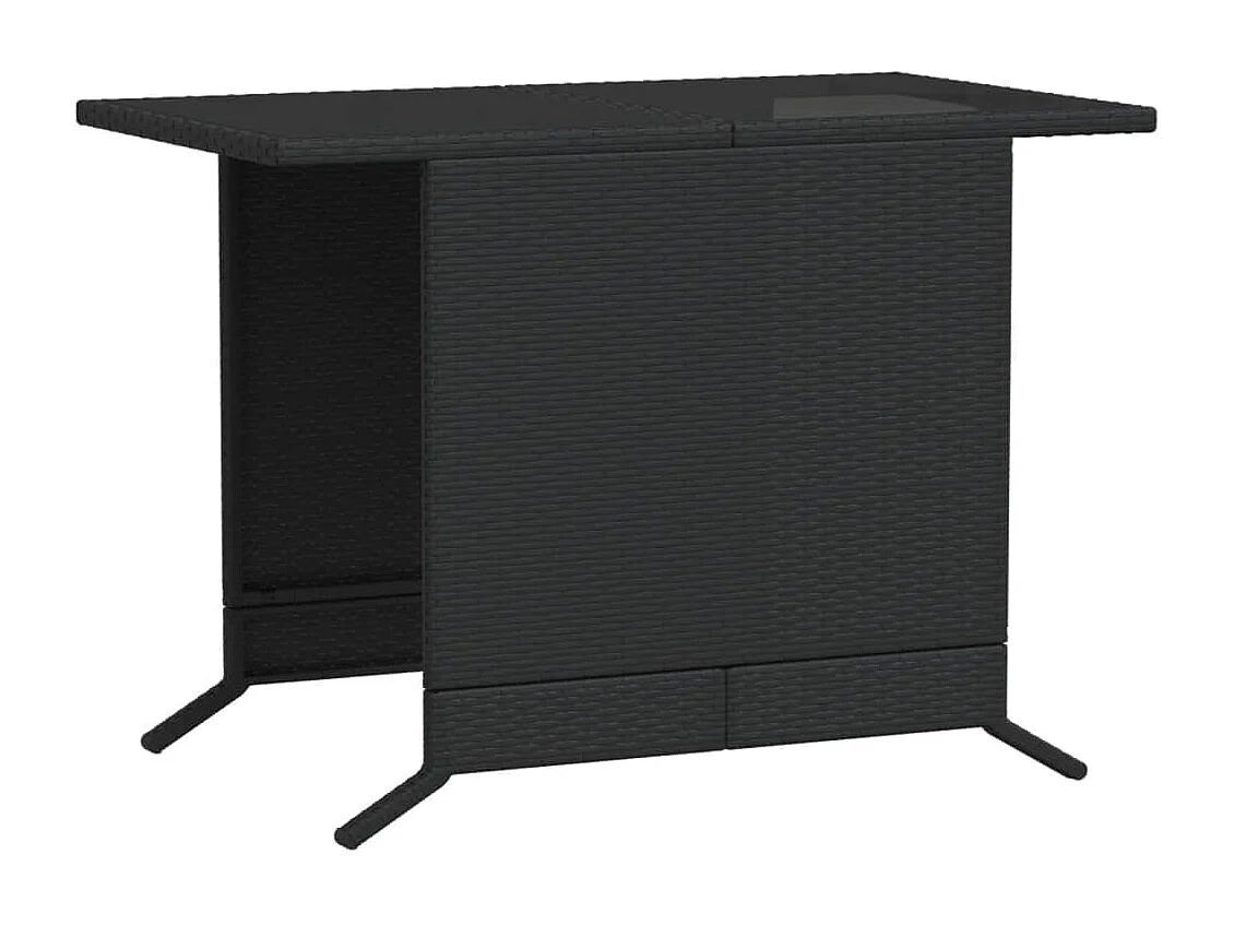 Ensemble de bistro 3 pcs avec coussins noir résine tressée