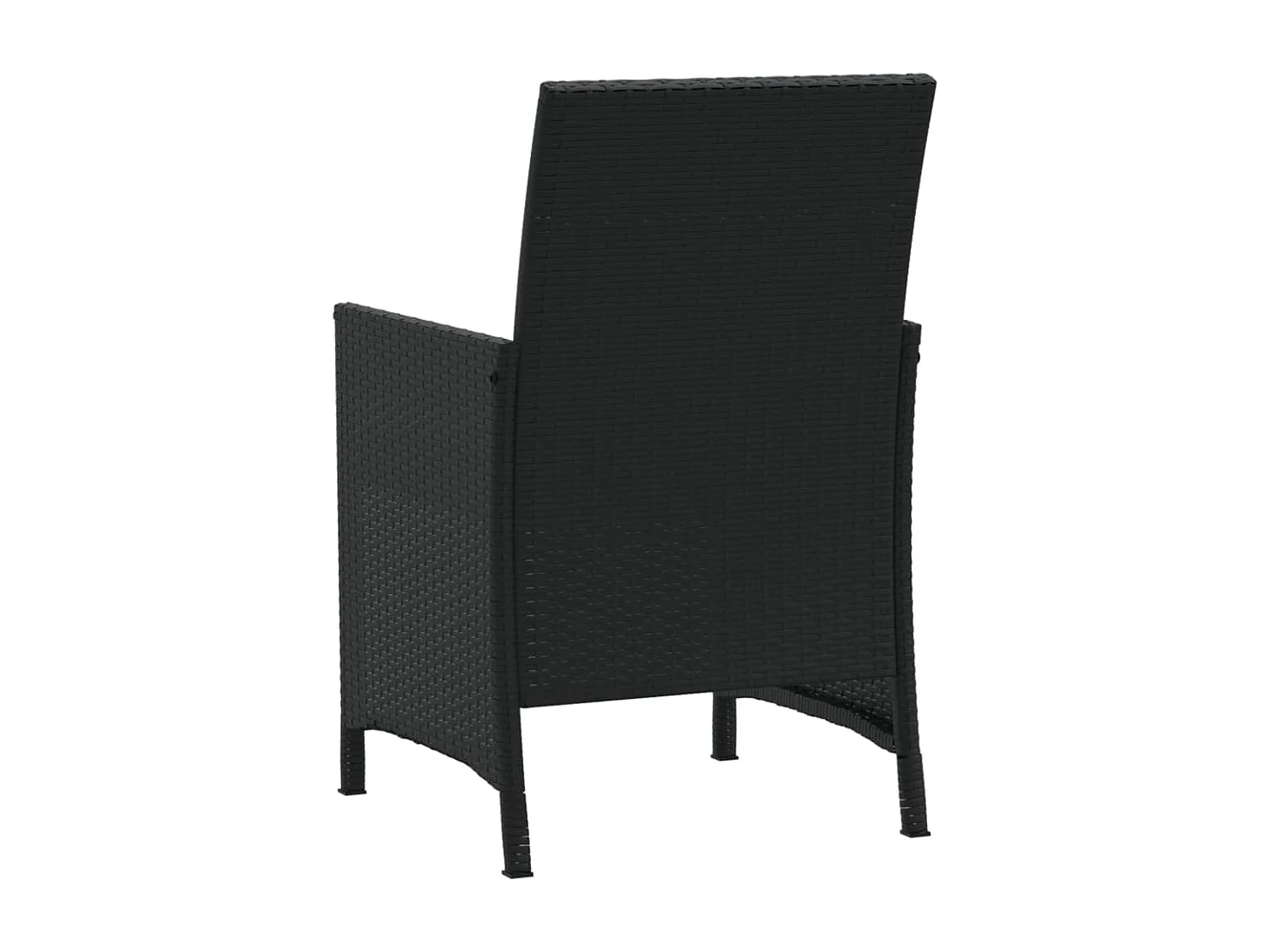 3-tlg. Bistro-Set mit Kissen Schwarz Poly Rattan