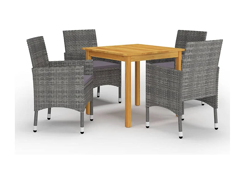 Set Mobili da Pranzo per Giardino 5 pz Grigio