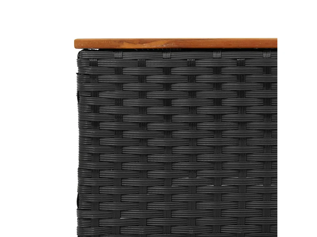 Salon de jardin 3 pcs avec coussins noir résine tressée