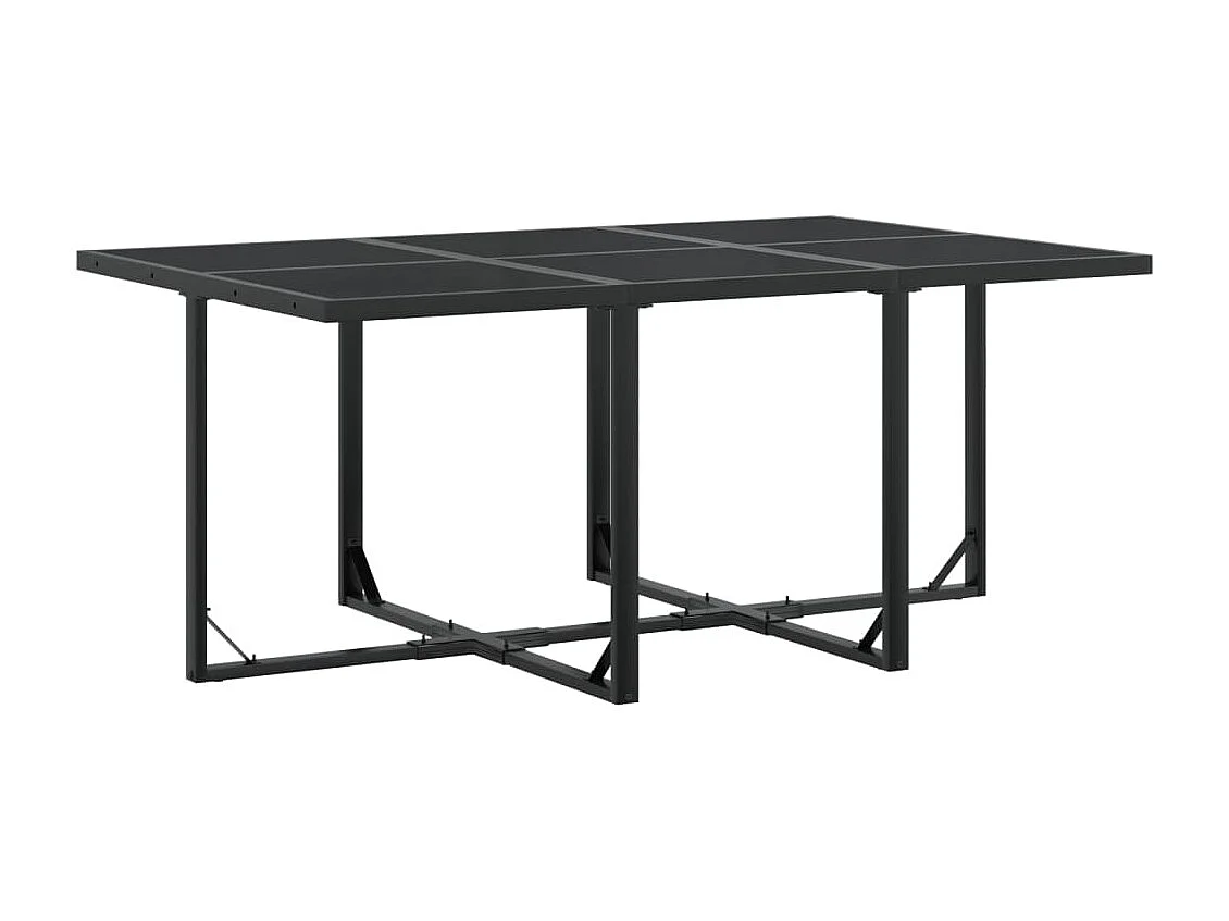 Juego de comedor de jardín 11 piezas textileno negro