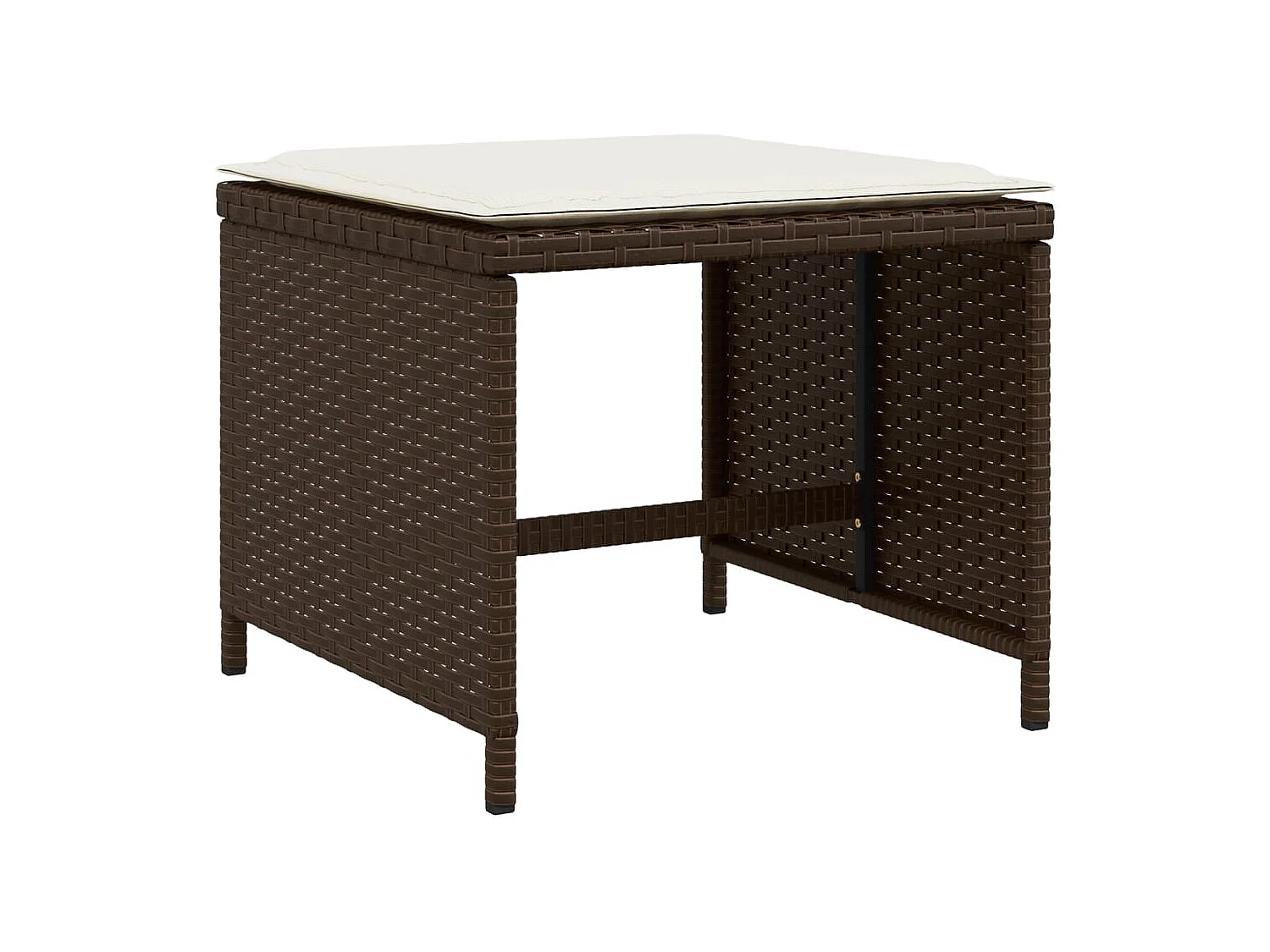 Ensemble à manger de jardin avec coussins 13 pcs marron rotin