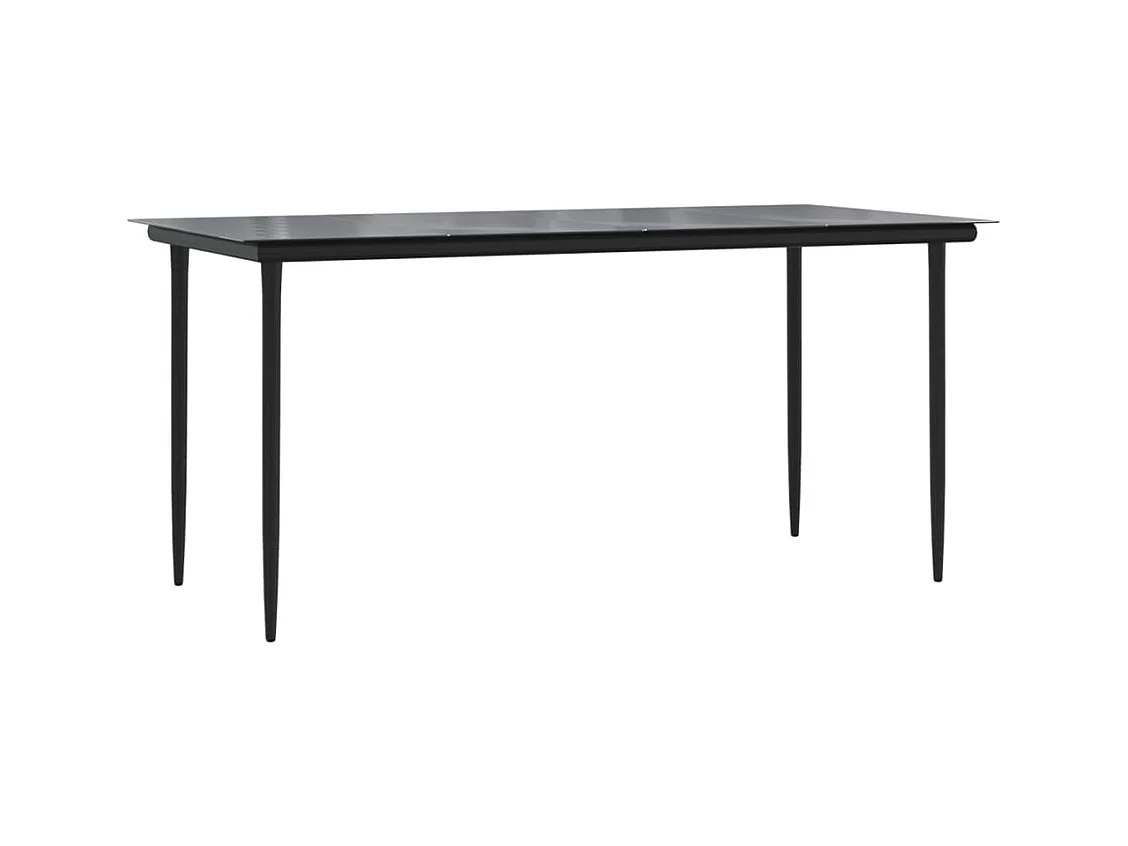 Ensemble à manger de jardin coussins 5pcs Noir Résine tressée