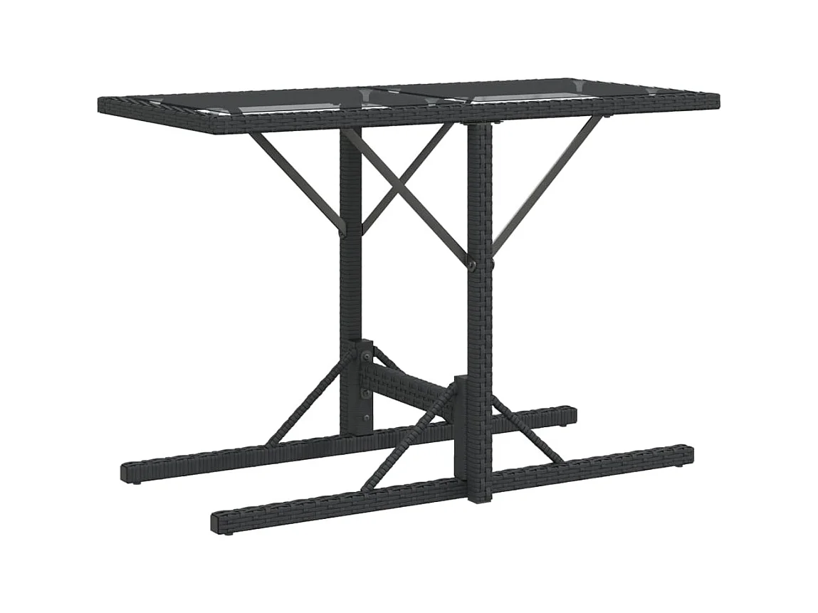 Ensemble de bistro 3 pcs avec coussins noir résine tressée