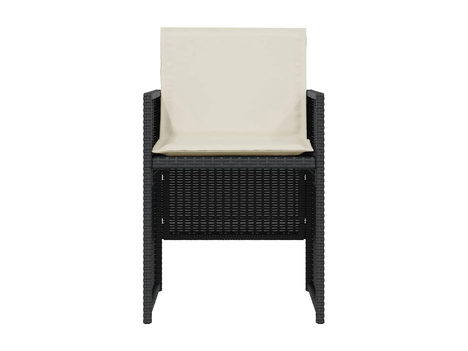 Set da Bistrò 3 pz con Cuscini Nero in Polyrattan