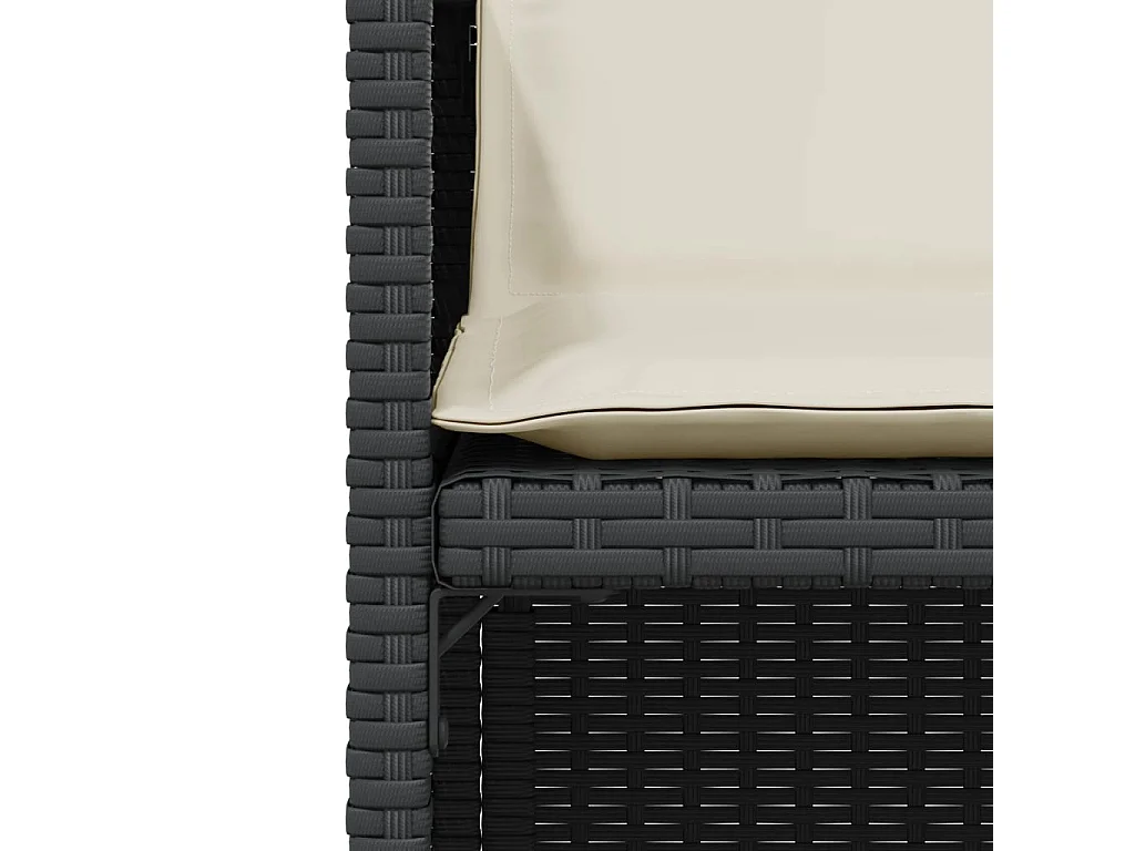 Set da Bistrò 3 pz con Cuscini Nero in Polyrattan