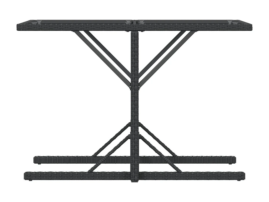 Set da Bistrò 3 pz con Cuscini Nero in Polyrattan