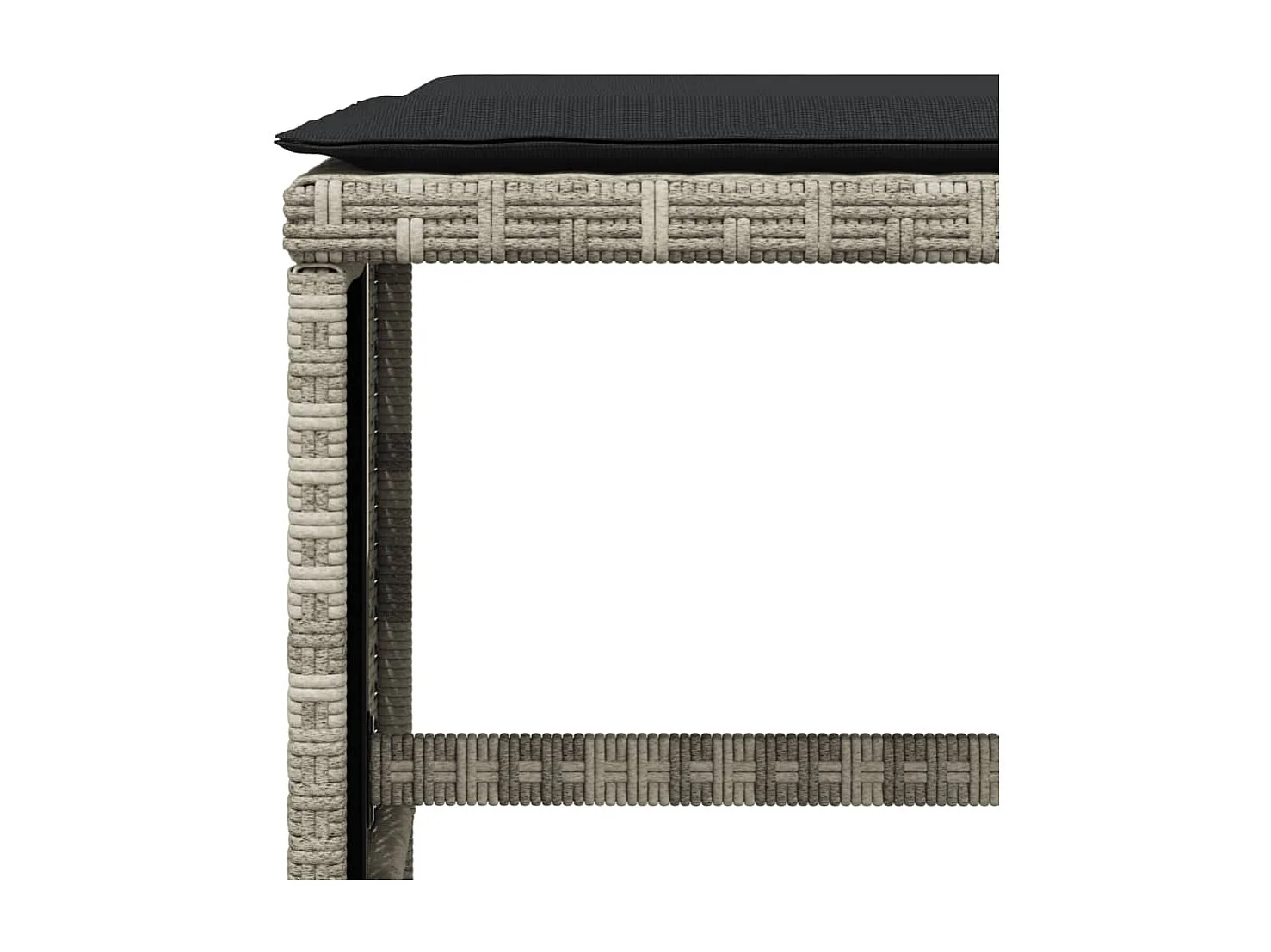 Set Pranzo da Giardino 9pz con Cuscini Grigio Chiaro Polyrattan