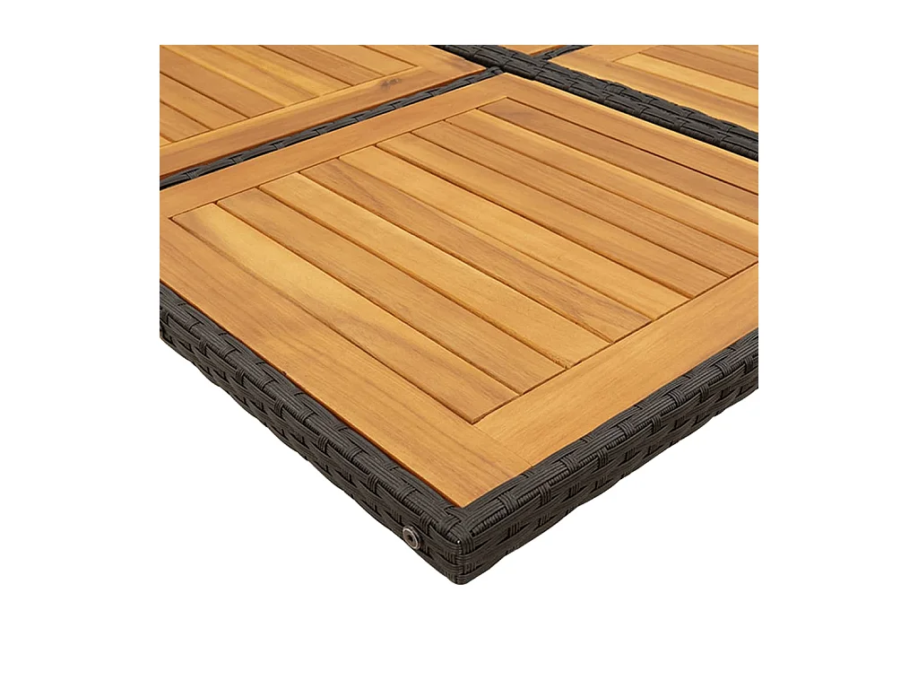 Ensemble à manger de jardin 9pcs coussins noir résine tressée