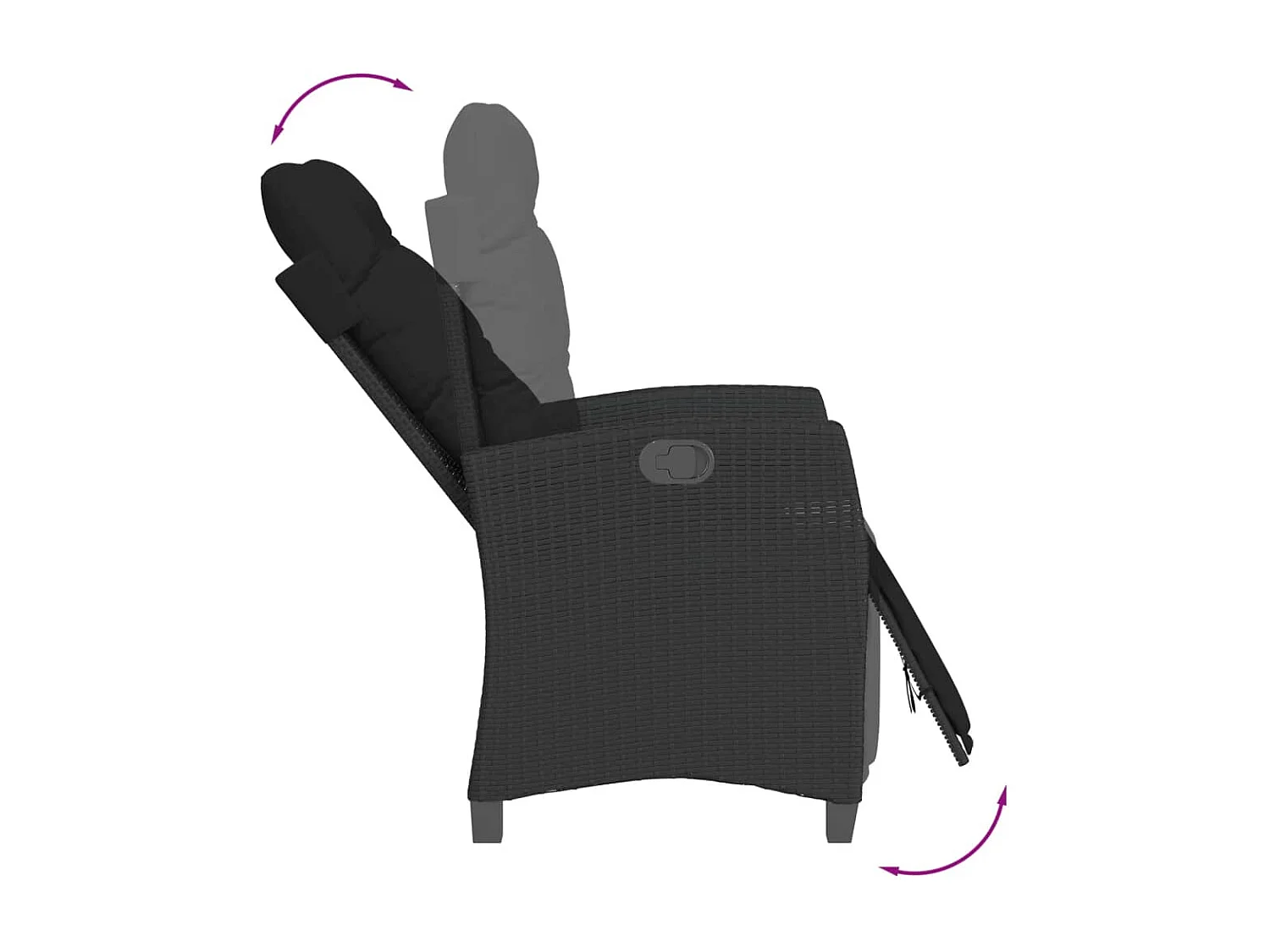 7-tlg. Garten-Essgruppe mit Kissen Schwarz Poly Rattan