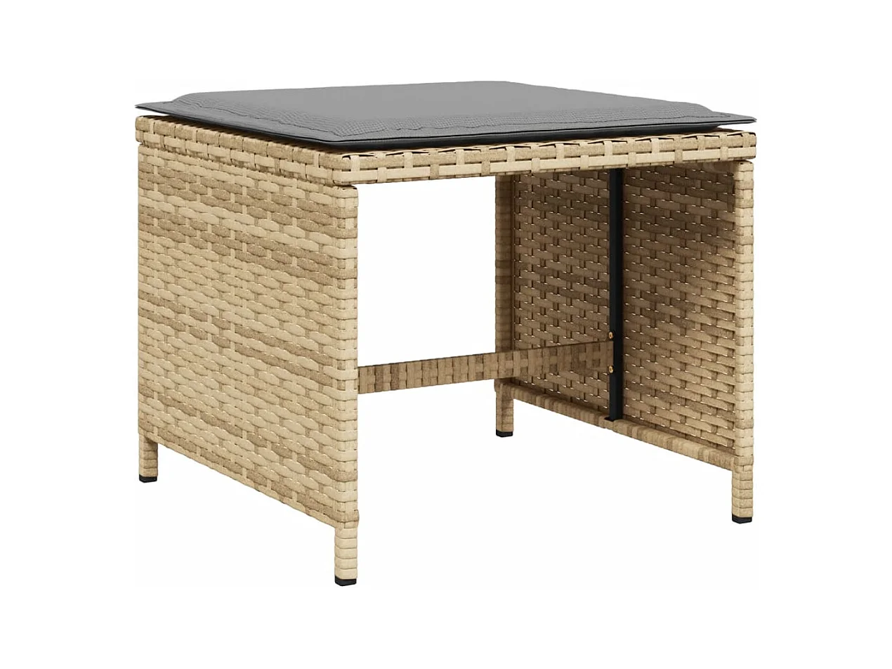 Ensemble à manger de jardin et coussins 11 pcs mélange beige
