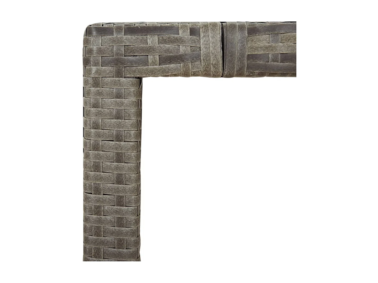 3 pcs conjunto bistrô com almofadões vime PE cinza