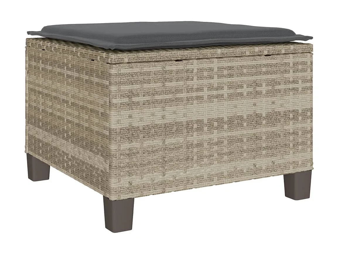 Ensemble de bistro 3 pcs et coussins gris clair résine tressée