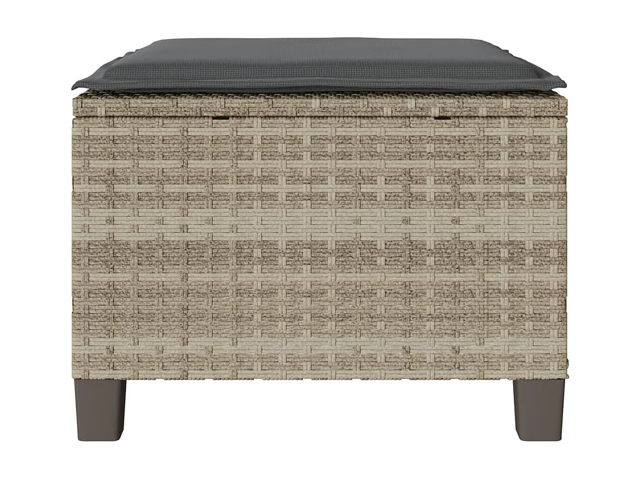 Ensemble de bistro 3 pcs et coussins gris clair résine tressée