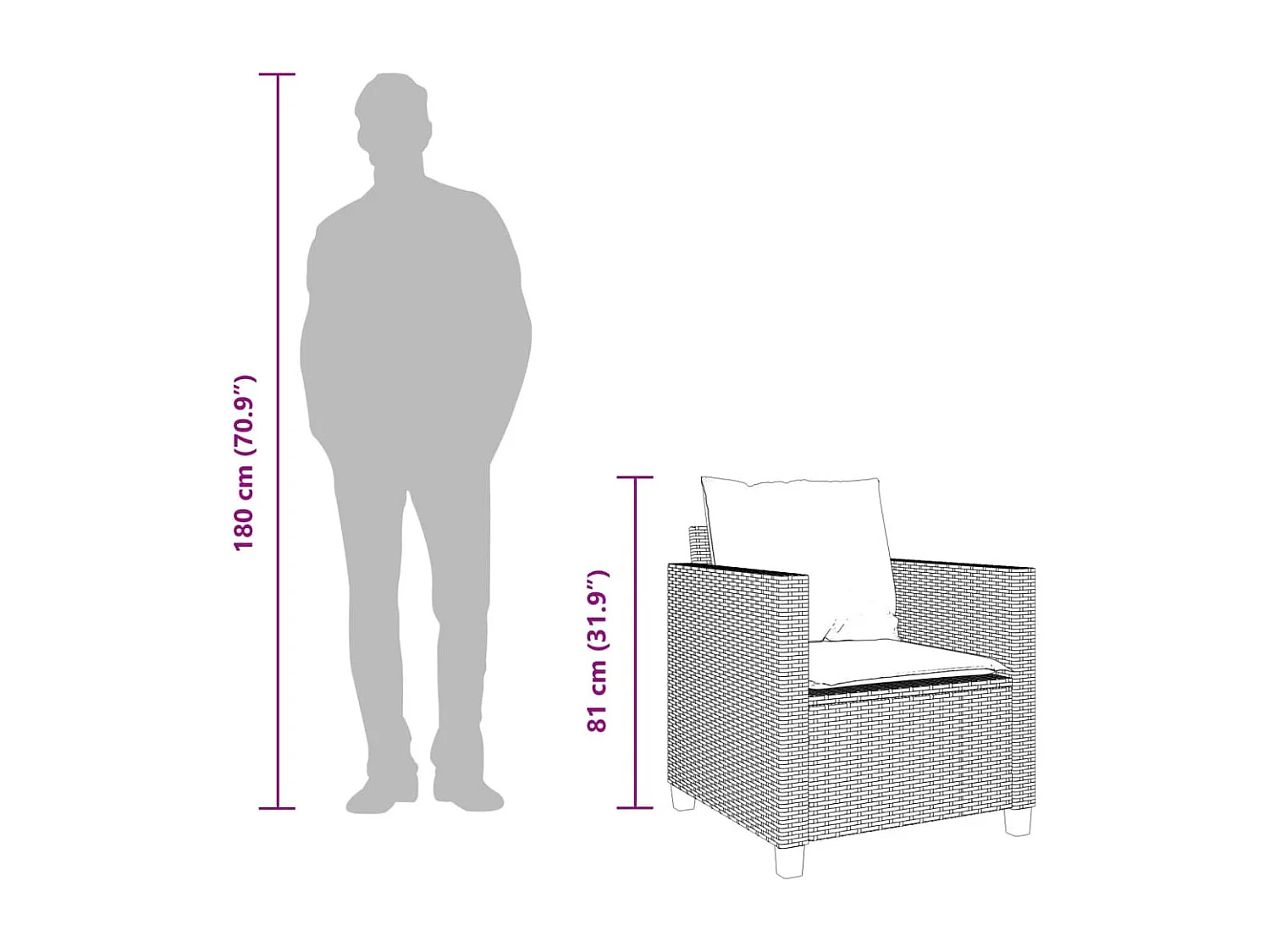 Ensemble de bistro 3 pcs et coussins gris clair résine tressée