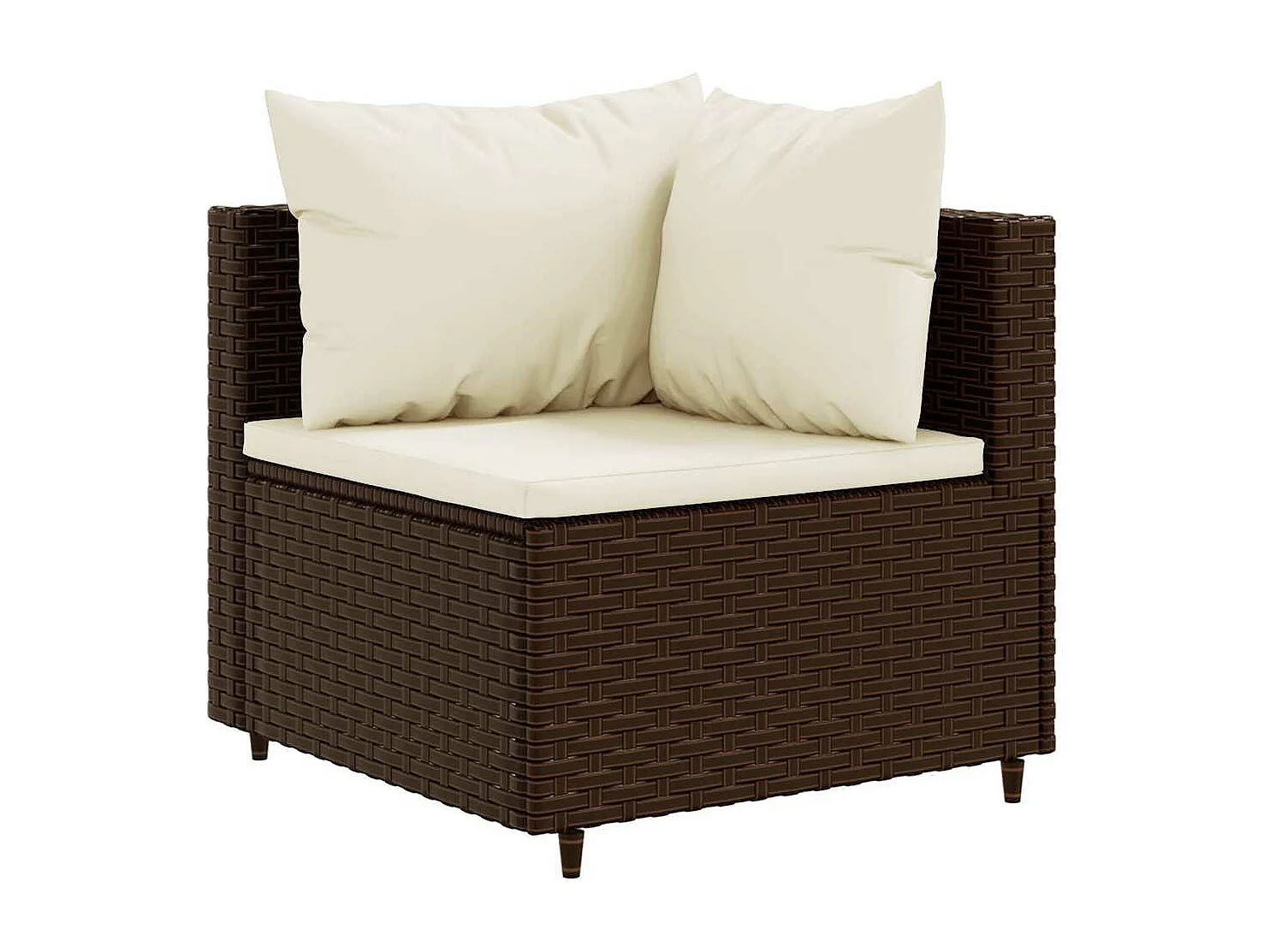 Salon de jardin avec coussins 7 pcs marron résine tressée