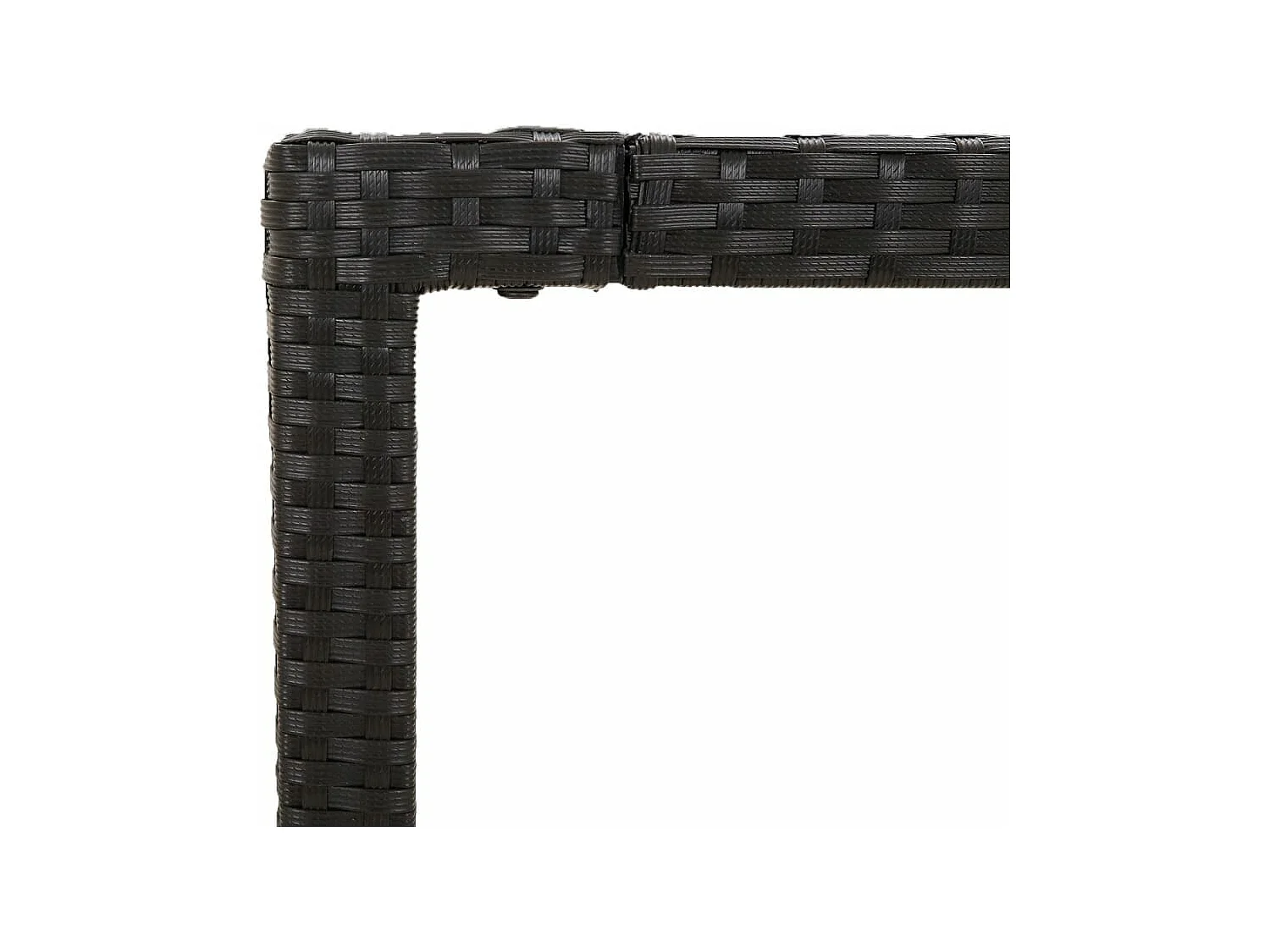 Ensemble à manger de jardin coussins 7pcs Noir Résine tressée