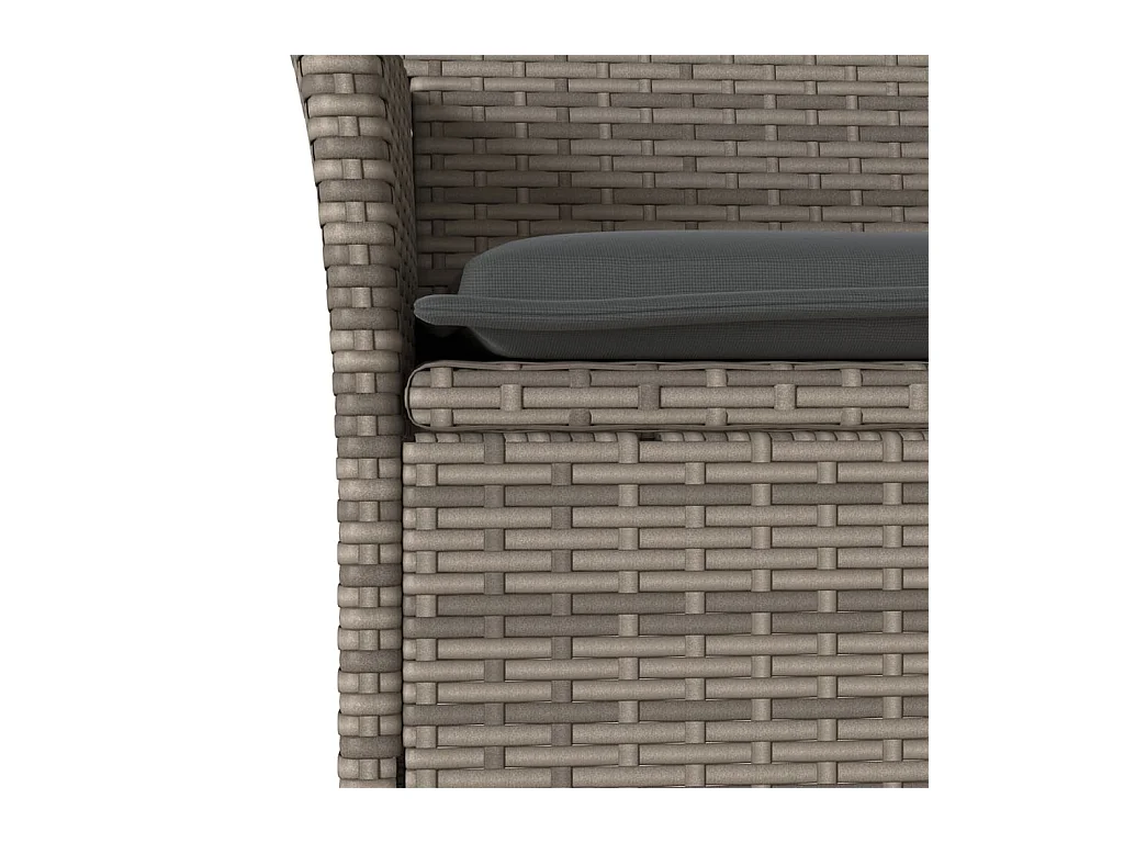 5-tlg. Garten-Essgruppe mit Kissen Grau Poly Rattan Akazie