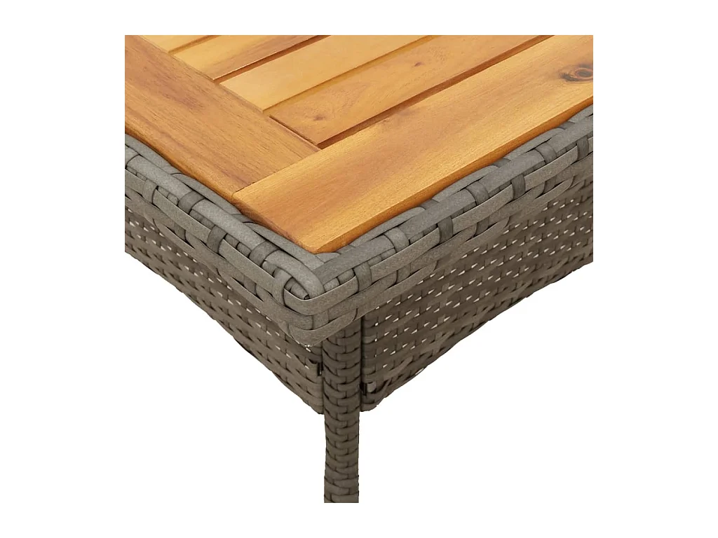 5-tlg. Garten-Essgruppe mit Kissen Grau Poly Rattan Akazie