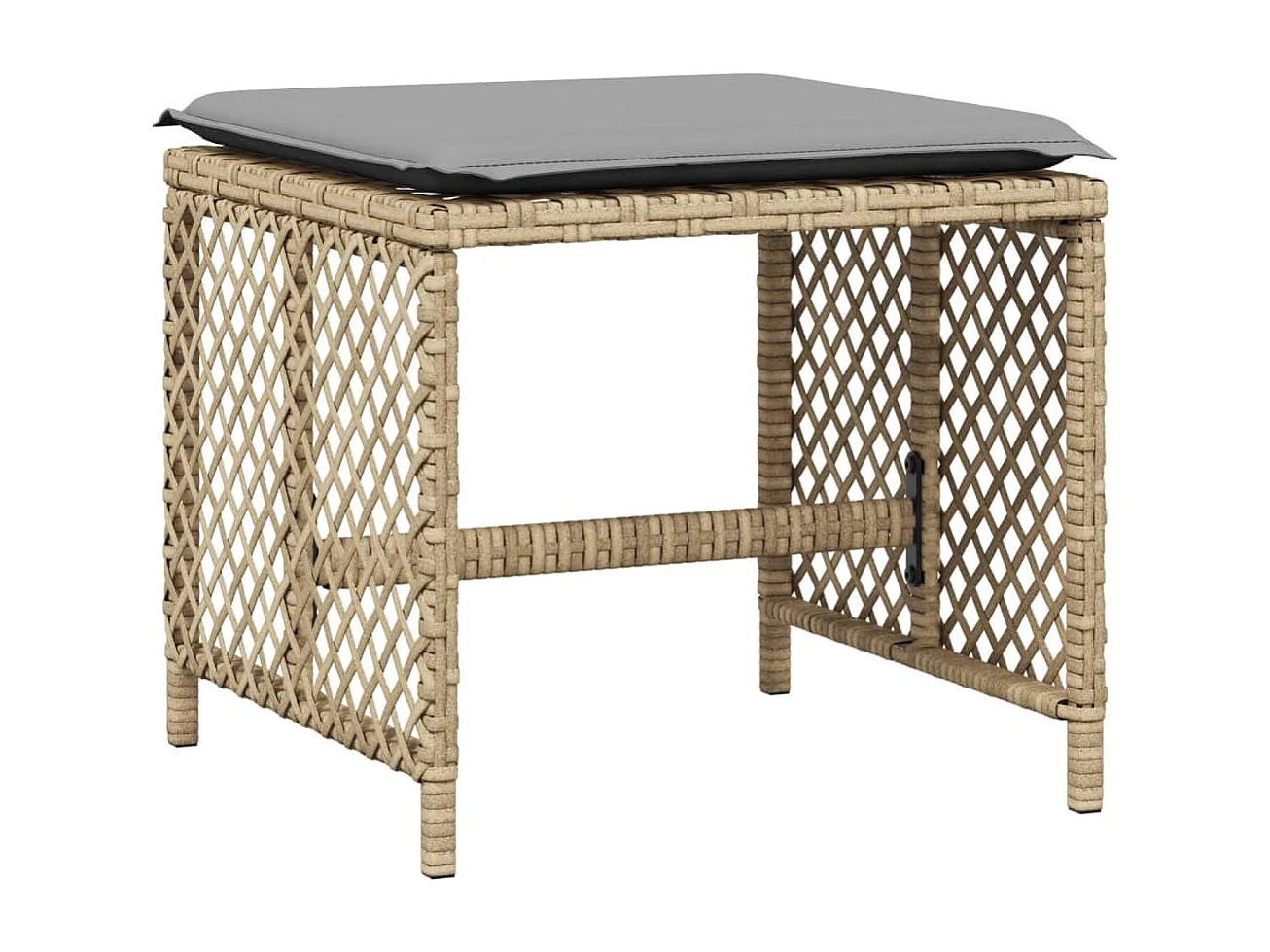 Set da Pranzo da Giardino 11 pz con Cuscini Beige in Polyrattan