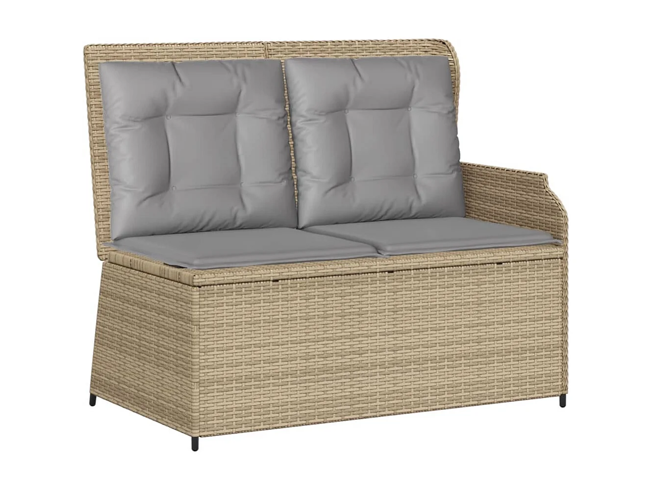 Set Divani da Giardino 3 pz con Cuscini in Polyrattan Beige