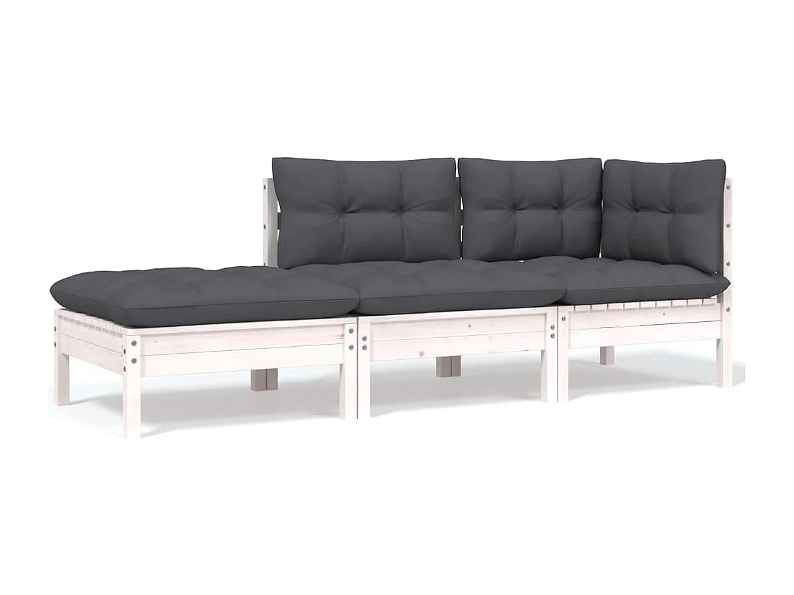 6-tlg. Garten-Lounge-Set mit Kissen Kiefer Massivholz