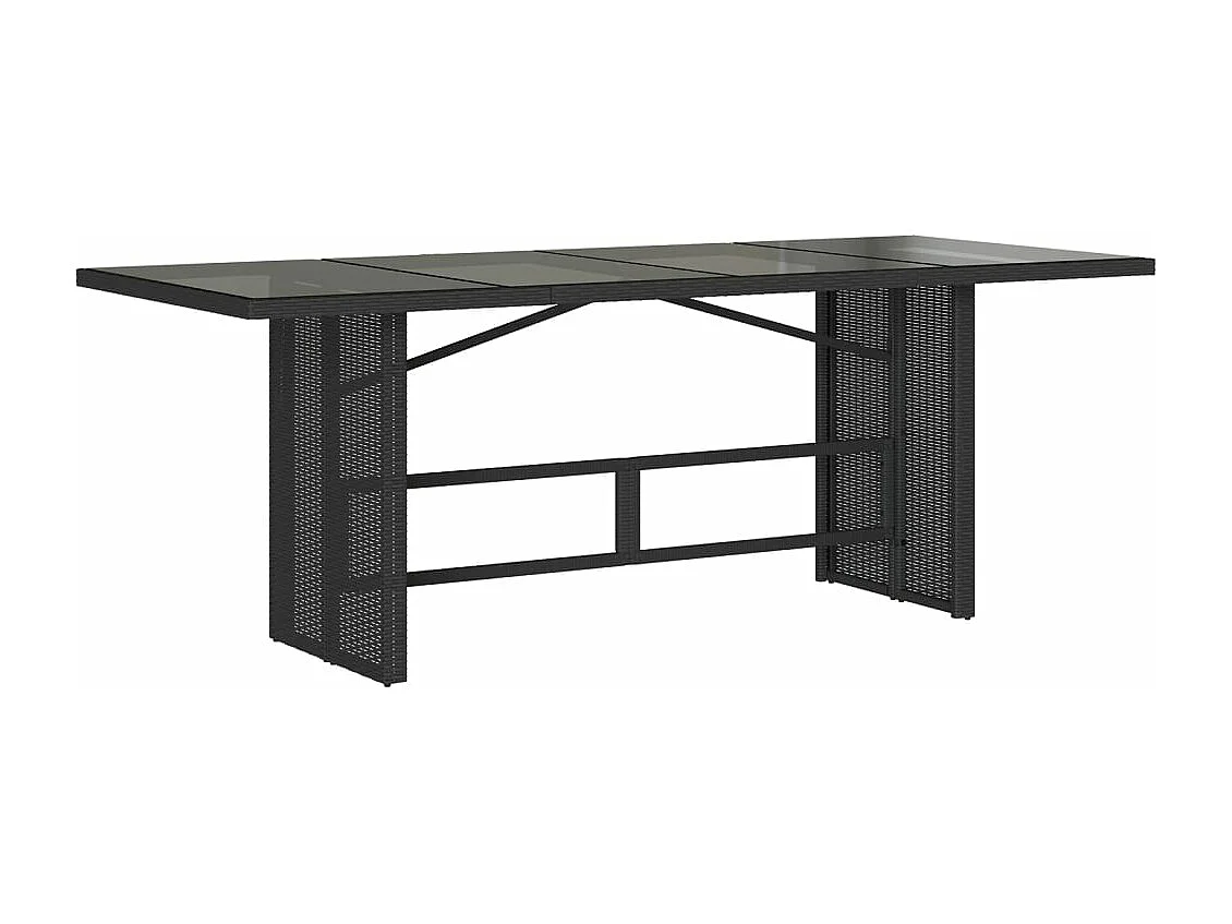 Set da Pranzo da Giardino 9 pz con Cuscini Nero in Polyrattan